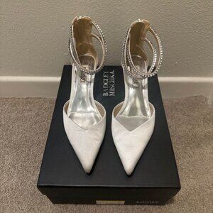 Wedding Heels Badgley Mischka Lilibeth Kitten Heel Ankle Strap Pump, Size 6